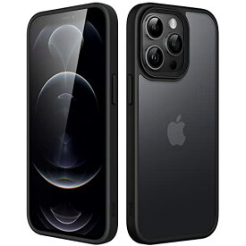 JEDirect マットケース iPhone12ProMax (12 Pro Max) 6.7インチ 耐衝撃性ミリタリーグレードの落下防止 つや消しの半透明の背面電話カバー 指紋防止 (ブラック)