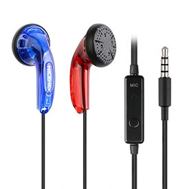 NICEHCK Traceless（無跡） インナーイヤー型イヤホン 15.4mmダイナミックドライバ 有線 PET振動板 1DD 高純度銅線ケーブル付属 マイク付きハンズフリー 通話可能 クラシックカナル型 シンプルでクラシックなデザイン HIFI (左青右赤 mic)