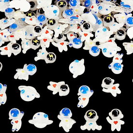 OLYCRAFT 100個5種類 宇宙飛行士ネイルチャーム 宇宙飛行士レジン封入 ネイルパーツ レジンパーツ ネイルアクセサリー レジンカボション ジュエリー 樹脂 DIY ハンドメイド プレゼント