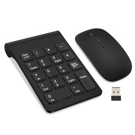 Lefon ワイヤレステンキー マウスセット 2.4G 数字キーボード＆マウス セット 18キー 小型 持ち運び USB接続 無線 ナンバーパッド USBレシーバー付き