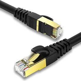 1M KASIMO LANケーブル CAT8 カテゴリ-8 26AWG 40Gbps 2000MHz 超高速 有線ケーブル SFTP RJ45 イーサネットケーブル モデム ルーター ラップトップ プリンター ADSL回線 PC ps4 ps5 XBoxに対応ランーケーブル (1m, 黒い)