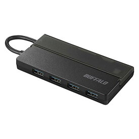 バッファロー BUFFALO USB ハブ PS5 Windows iMac MacBook Air/Pro 対応 Type-C USB3.1(Gen1) スリムタイプ バスパワー 4ポート ケーブル収納 持ち運びに便利 日本メーカー リモート テレワーク 在宅勤務 BSH4U135C1BK