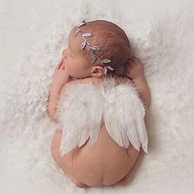 RICISUNG 天使の羽 赤ちゃん ハーフバースデー ベビー ニューボーンフォト寝相アート ヘアバンド エンジェルセット