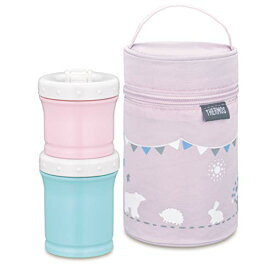 サーモス(THERMOS) 保冷ポーチ付き離乳食ケース 130ml+90ml NPE-240 ピンク