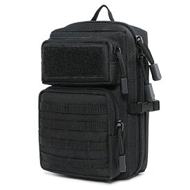 TRIWONDER MOLLE ミリタリーポーチ スマホポーチ 腰袋 サバゲー ミリタリーポーチ ベルトループ バッグ 戦術的 軍事 サバゲーポーチ (ブラック)