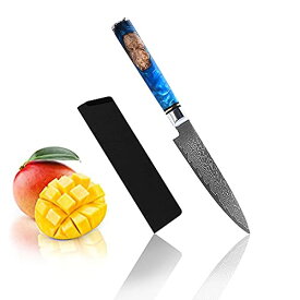Utaki 高級ペティナイフ 万能ナイフ 刃渡り115mm アウトドア用可能 野菜 魚 果物 肉 寿司に最適です ダマスカス67層