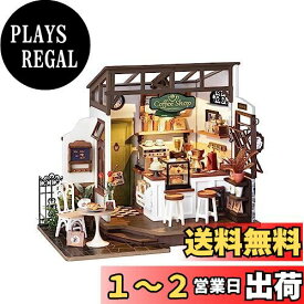 Rolife ミニチュアハウス カフェ 喫茶店 NO.17 Caf? ミニチュアハウスキットドールハウス DIY 立体パズル LED 手作りキット 組み立て 木製パズル ウッドクラフト イラスト説明書付き 公式販売 子供 大人向け インテリア小物 暇つぶし プレゼントに最適