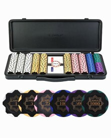 SLOWPLAY Nash クレイポーカーチップセット 14g テキサスホールデム 500枚 [チップバリュー表記あり] と耐久性に ポリカーボネート製ケース ポーカープレイヤーへのギフト