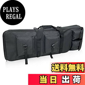 【送料無料】Sutekus ダブル ガンケース ライフルケース サバゲー ナイロン 2WAY ブラック (クッション付-黒100cm)