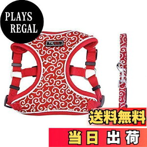 【送料無料】THAIN ハーネス&リードセット 小型犬 胴輪 小型 ベストハーネス 犬 抜けない おしゃれ ハーネス ひっぱり防止 猫 ハーネス かわいい 小型犬 ハーネス 軽量 リード 犬 唐草模様 夜