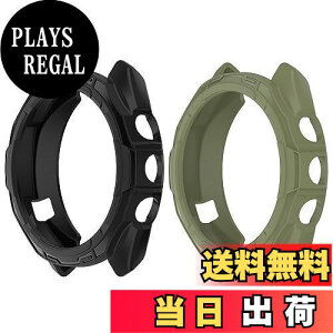 【送料無料】SHEAWA Garminガーミン Approach S70 47mm用ケース カバー 2個セット TPUゴム 保護ケース 保護カバー 耐衝撃 アクセサリー (ブラック+アーミーグリーン)