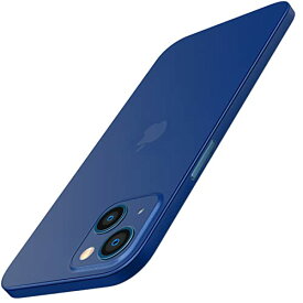 JEDirect 超薄型(0.35mm薄さ) iPhone13 ケース 6.1インチ専用 カメラレンズ 完全保護カバー 軽量 マット質感 PPハードミニマリストケース ワイヤレス充電対応 (ブルー)