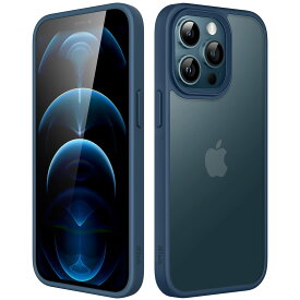 JEDirect マットケース iPhone12ProMax (12 Pro Max) 6.7インチ 耐衝撃性ミリタリーグレードの落下防止 つや消しの半透明の背面電話カバー 指紋防止 (ストームブルー)