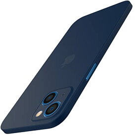 JEDirect 超薄型(0.35mm薄さ) iPhone13 ケース 6.1インチ専用 カメラレンズ 完全保護カバー 軽量 マット質感 PPハードミニマリストケース ワイヤレス充電対応 (紺)
