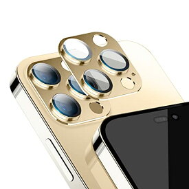 SeGinn iPhone 14 Pro/iPhone 14 Pro Max 対応 カメラフィルム レンズカバー 金属 ケース 高透過率 露出オーバー防止 耐衝撃 防塵 全面保護 アルミ合金＋強化ガラス製 iPhone 14 Pro/iPhone 14 Pro Max 用 レンズフィルム （金）