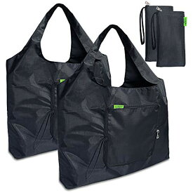 [GOKEI] エコバッグ 2個入り コンビニバッグ 買い物バッグ 折りたたみ 大容量 防水素材 軽量 買い物袋 コンパクト 収納 水や汚れに強い