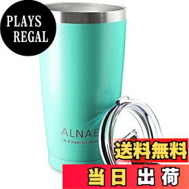 【送料無料】ALNAE タンブラー ふた付き600ml 真空断熱 魔法瓶 二重構造 マグカップ ステンレス コーヒーカップ コンビニマグ 大容量 ビール コーヒー 直接ドリップ ミントグリーン