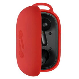 Geekria シリコン カバー 互換性 カバー Anker Soundcores Life P2 対応 True Wireless Earbuds 充電ケース充電ケースカバー 外装カバー キーホルダーフック付き 充電ポートアクセス可能 (Red)