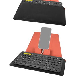 Geekria スマホとタブレットスタンド キーボードカバー ポータブルキーボードケース スマホケース カバー スマホ キーボード スタンド Logitech K380 Wireless, Magic Keyboard, OMOTON Ultra-Slim Bluetooth Keyboard Pad に対応 (ブラック)