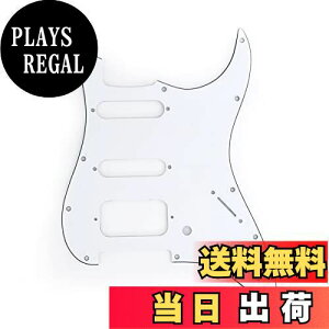 【送料無料】Musiclily Pro 11穴 ラウンドコーナー HSS USA/メキシコストラトキャスターギター用ピックガード ハムバッカー取付オープンピックアップ用2ネジ、3プライホワイト