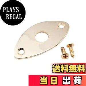 【送料無料】Musiclily Pro キャッツアイタイプ スチール ジャックプレート カーブエレキギター/ベース用、ゴールド