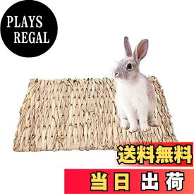 【送料無料】YFFSFDC わらっこ倶楽部 うさぎの座ぶとん ウサギマット 草の編み物 手編みクラフト うさぎ モルモット ハムスター 小動物用 ペット用品 小動物用品 ケージ内装 天然素材 休み場所 遊び場 28*21cm (1枚入)