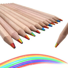 YFFSFDC 色鉛筆7in1 鉛筆カラフル色鉛筆スケッチ、芸術、塗り絵、着色、学生用7色芯 多色えんぴつシンプルギフト（12本セット)