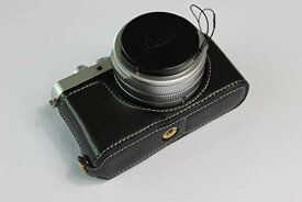 Koowl対応 Leica ライカ PEN D-lux7 D lux7 本革 カメラケース カメラカバー カメラバッグ カメラホルダー 本革、【KOOWL】ハンドメイドの牛革カメラベース保護カバー、付属品：本革ハンドストラップ、スタイリッシュ、コンパクト、防水、防振 (ブラック)