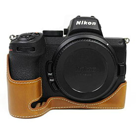 Koowl 対応 Nikon ニコン Z5 Z6 Z6II Z7 Z7IIカメラバッグ カメラケース 、Koowl手作りトップクラスのPUレザーカメラハーフケース、Nikon ニコン Z5 Z6 Z7 一眼カメラケース、防水、防振、携帯型、透かし彫りベース＋ハンドストラップ（カメラストラップ） (ブラウン)