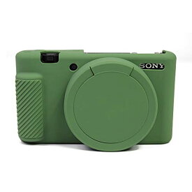 対応 SONY ソニー PEN ZV-1 カメラカバー シリコンケース シリコンカバー カメラケース 撮影ケース ライナーケース カメラホルダー、Koowl製作、外観が上品で、超薄型、品質に優れており、耐震・耐衝撃・耐磨耗性が高い (グリーン)
