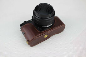 Koowl 対応 Fujifilm Fuji 富士 X-T100 XT100 X T100 カメラ バッグ カメラ ケース 本革、Koowl手作りトップクラスの牛革カメラハーフケース、Fujifilm Fuji 富士 X-T100 XT100 X T100 一眼カメラケース、防水、防振、携帯型、透かし彫りベース＋ハンドストラップ（カメ