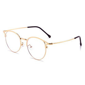 [DOLLGER] ブルーライトカットメガネ 伊達メガネ 度なし 17g超軽量 uvカット 眼鏡 おしゃれ ゴールド