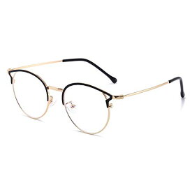 [DOLLGER] ブルーライトカットメガネ 伊達メガネ 17g超軽量 パソコン用 メガネ おしゃれ ゴールド・ブラック