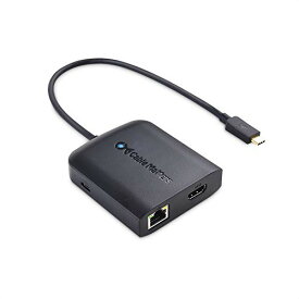 Cable Matters USB C ハブ LAN HDMI PD USB C HDMI 変換アダプタ 4K 30HZ USB 3.0 ギガビットイーサネット 80W PD充電 パソコン用ドッキングステーション Thunderbolt 4/USB4/Thunderbolt 3対応 MacBook Pro Dell XPSなどに対応 ブラック