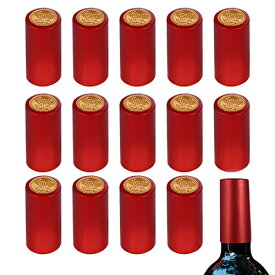 BESTOYARD 100本 ワインボトルキャップ キャップシール 瓶用 ワインボトルキャップワインボトル熱収縮カプセルワイン用キャップシール瓶口保護フィルム瓶シーリングカバーワイン真空保存（赤い）