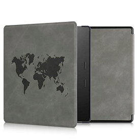 kwmobile カバー 対応: Kindle Oasis 10. Generation ケース - 電子書籍 スリーブケース ヌバックレザー 世界地図デザイン