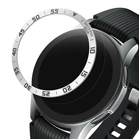 kwmobile 対応: Samsung Galaxy Watch (46mm) / Galaxy Gear S3 Frontier & Classic ベゼルリング フィットネストラッカー - ベゼル保護 ウォッチに個性を シルバー/黒色