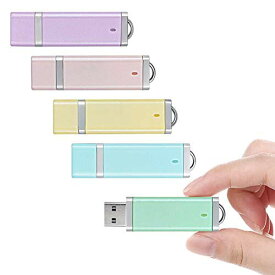 USBメモリ 32GB USB2.0 5個セット KOOTION USBメモリ・フラッシュドライブ キャップ式 コンパクト 軽量 超高速データ転送 大容量 読取り最大60MB/秒データ転送 Windows PCに対応 (五色：青、紫、緑、黄色、ピンク）