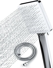 Newentor 高圧シャワーヘッド ハンドヘルド付き 6種類のスプレー設定 手持ちシャワーヘッド 59インチのステンレススチール製シャワーホースと調節可能なブラケット付き