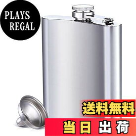 【送料無料】LIHAO スキットル ステンレス製 漏斗付き 280ml/10oz ウイスキーボトル ヒップフラスコ 軽量 お酒用 水筒 ボトル 携帯便利