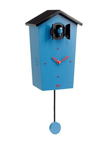 KOOKOO（クークー）バードハウス 青色 12種類の鳥のさえずりが時を告げる 振り子 時計 12種類の鳥の声が楽しめる壁掛け時計 カッコー時計 鳩時計 掛け時計 モダンなデザイン 鳴き声が楽しめる ドイツでデザインされたカッコー時計
