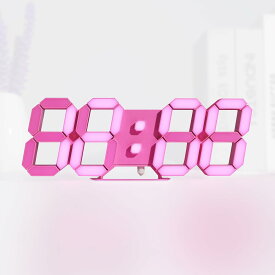 KOSUMOSU デジタル時計 壁掛け時計 LED時計 置き時計 明るさ調整可能なピンク時計 9.7インチリモコン付き 時間表示(12/24時間)/日付/温度(度/?) アラーム機能ACD-210P…