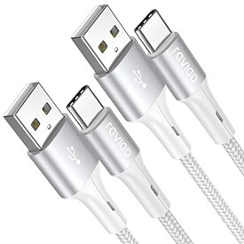 RAVIAD USB Type C ケーブル【1m/2本セット】タイプ C ケーブル 3A 急速充電 高速データ転送 高耐久ナイロン編み USB-A to USB-C ケーブル Xiaomi Redmi 9T、Sony Xperia XZ3 XZ2 XZs、Galaxy S21 S10+ S9 S8、Note 10 9、Oppo renoその他Android USB-C機器対応