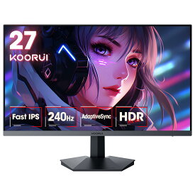 KOORUI ゲーミングモニター 27インチ QHD 2K 240Hz 非光沢 モニター (IPSパネル / 応答速度1ms / AdaptiveSync対応/HDMI×2 / DisplayPort/傾斜調整 対応ディスプレイ) 27E3QKS