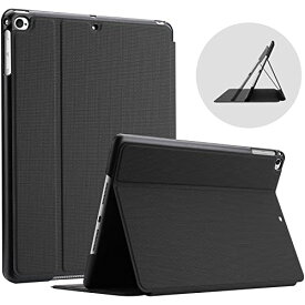 ProCase iPad 9.7 ケース (2018 2017) Air 2 / Air 1に適合 耐衝撃 スタンド機能 スマートカバー オートスリープ対応 (ブラック)