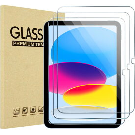 ProCase iPad 10世代 フィルム 10.9インチ 2022 全面吸着タイプ 硬度9H クリア強化ガラス 画面保護フィルム 貼る工具付き (3枚)