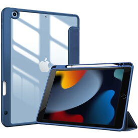 ProCase iPad 9世代 ケース 8世代/7世代通用(2021 2020 2019) iPad 10.2" 対応 ペン収納 耐衝撃 三つ折り スタンド スマートカバー（ネイビー）