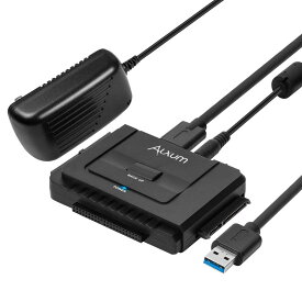 Alxum IDE SATA 変換アダプタ 両方対応 USB-A IDE USB変換ケーブル 2.5/3.5インチHDD SSD 光学ドライブに対応 ハードディスク変換アダプター 12V/2A電源アダプター付き 切り替えスイッチ ワンタッチバックアップ ハードディスク復旧 最大18TB 5Gbps
