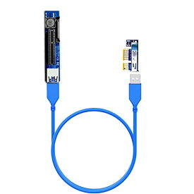 GLOTRENDS PCIe 3.0 ライザーケーブル(長さ:60cm)、オスX1 to メスX4、PCIe X1/X4ホストアダプター（例えば 、WiFiカード、M.2 PCIeカード、Firewireカード、USB PCIeカード、サウンドカードなど）用(UEX103)