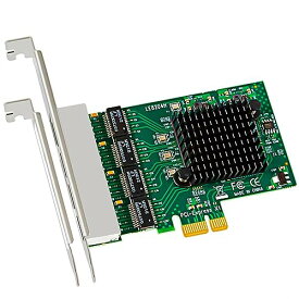 GLOTRENDS LE8204 4ポート Gigabit PCI-Eネットワークカード、10/100/1000Mbps RJ45 LANカード